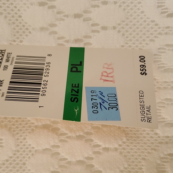 White PL Ruby Rd. Petite shirt with white lace overlay - Picture 3 of 5